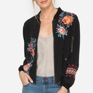 Johnny Was Silk Bomber Jacket